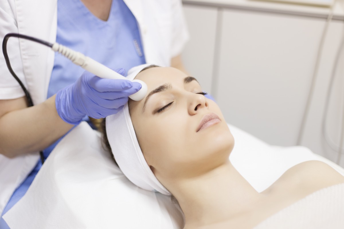 woman getting skin treatment